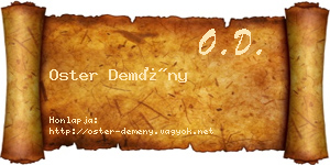 Oster Demény névjegykártya